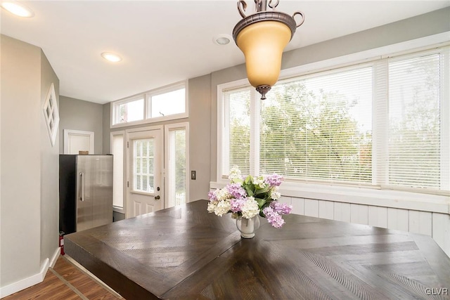 view of unfurnished dining area