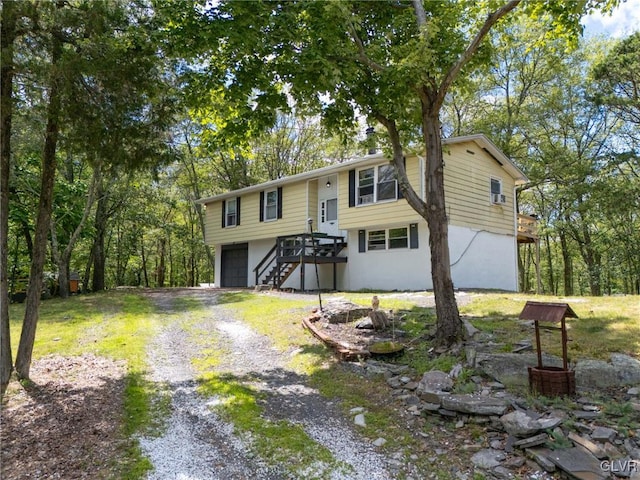 raised ranch with a garage