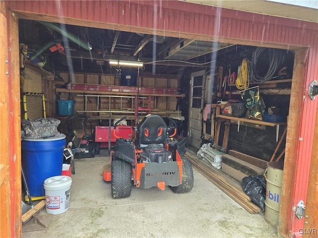 view of garage