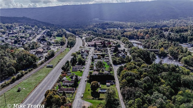 bird's eye view featuring a mountain view