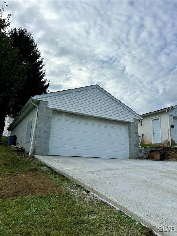 view of garage