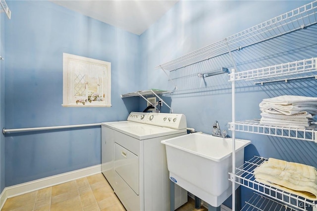 laundry area with sink and hookup for a washing machine