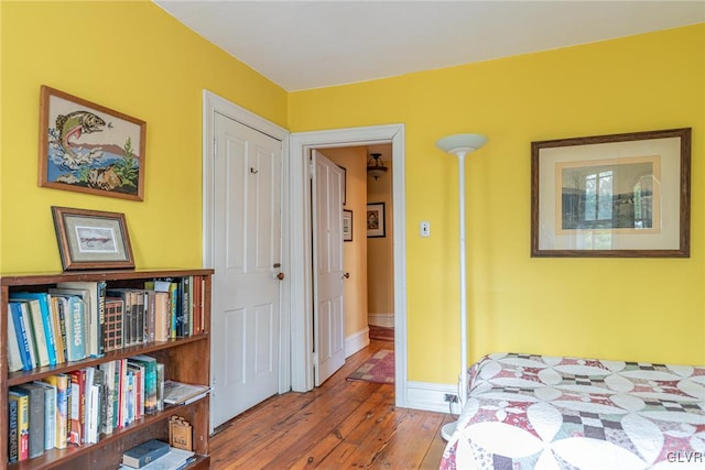 bedroom featuring light wood-type flooring