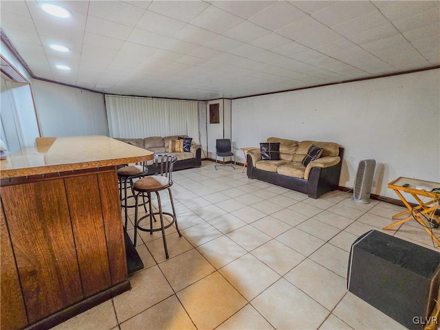 view of tiled living room