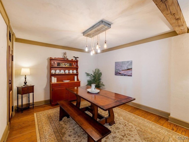 dining room with light wood-type flooring