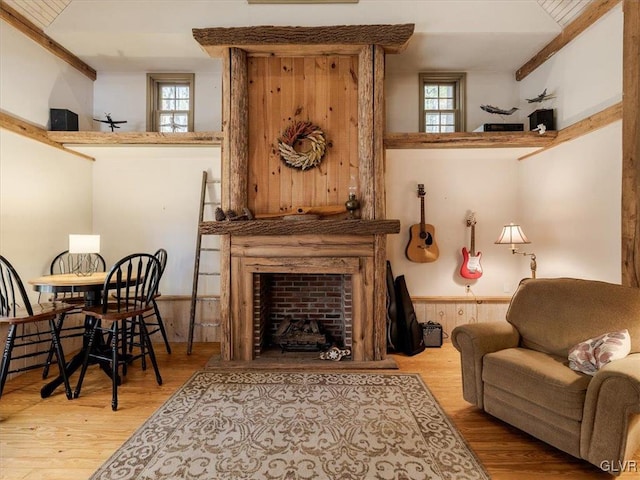 living area featuring light wood-type flooring