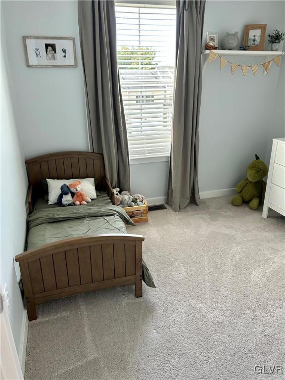 bedroom with carpet floors