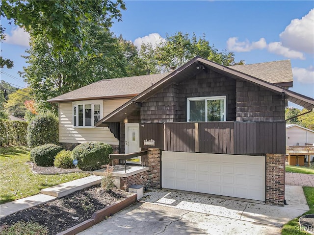 bi-level home with a garage