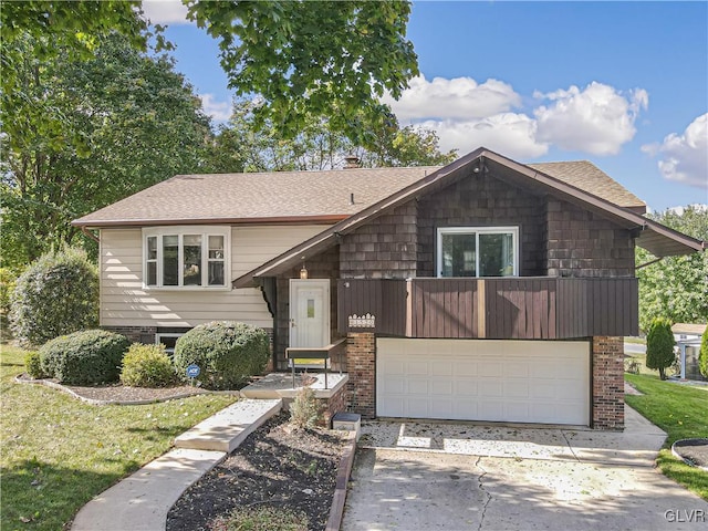 bi-level home with a garage