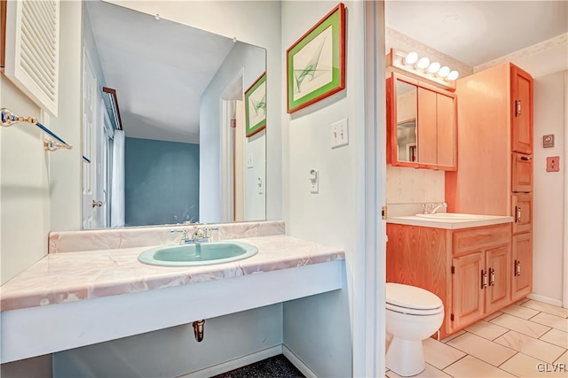 bathroom with vanity and toilet