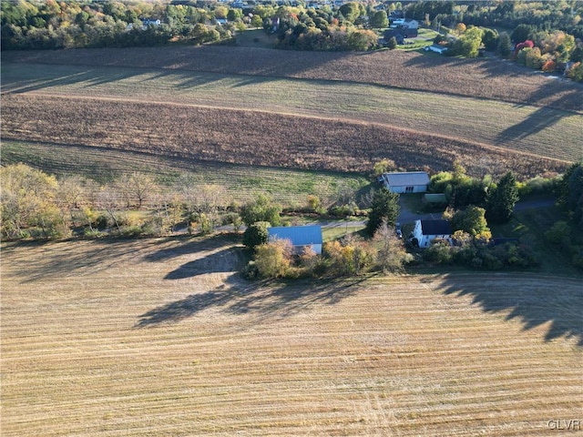 drone / aerial view with a rural view