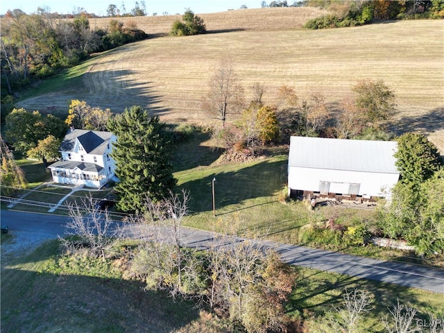 drone / aerial view featuring a rural view