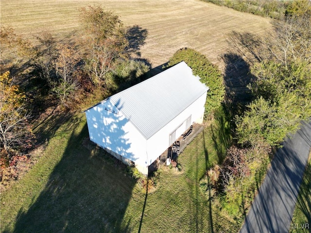 drone / aerial view with a rural view