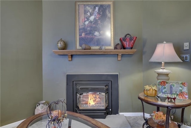 137 Outer Dr, Coolbaugh Twp, PA 18347 - detailed view of a multi sided fireplace and baseboards
