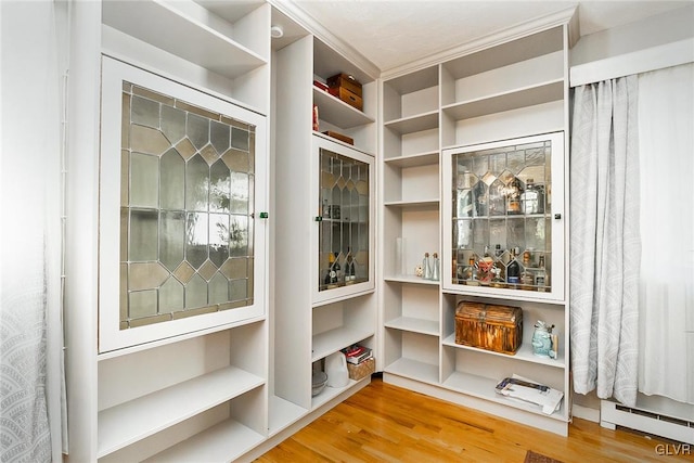 pantry with a baseboard heating unit