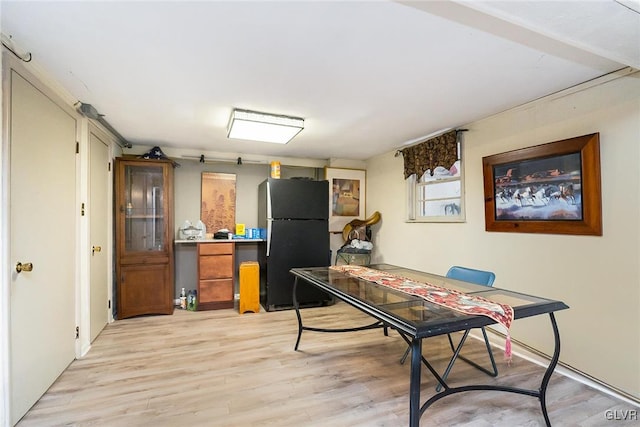 interior space with light hardwood / wood-style floors