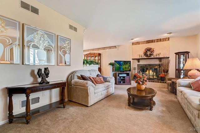 living room featuring carpet flooring