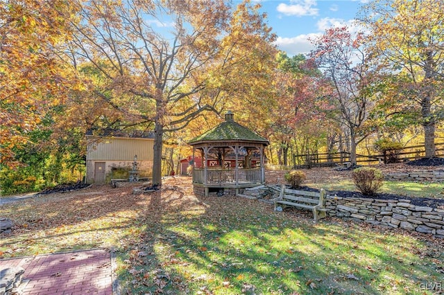 view of yard featuring a gazebo