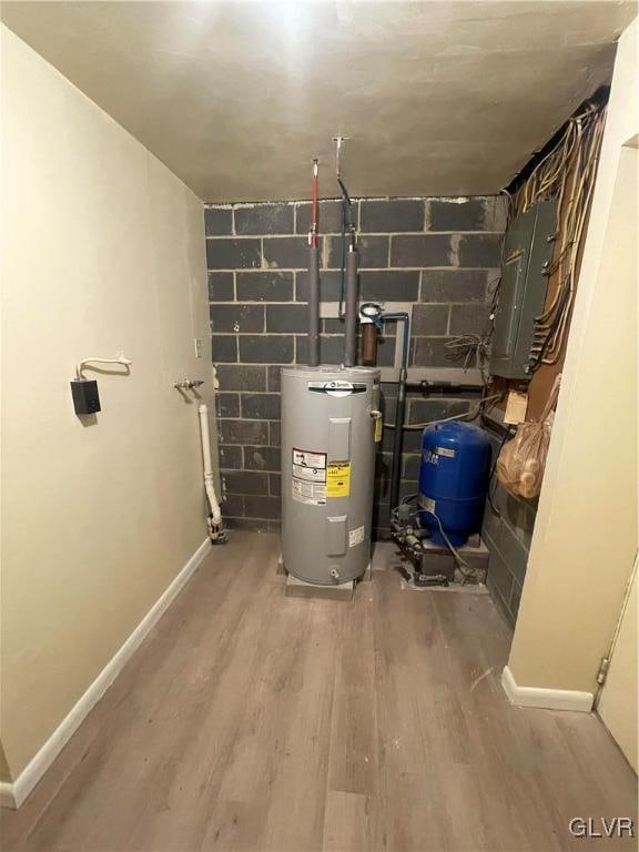 utilities with electric water heater and electric panel