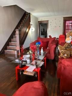 dining area with hardwood / wood-style floors