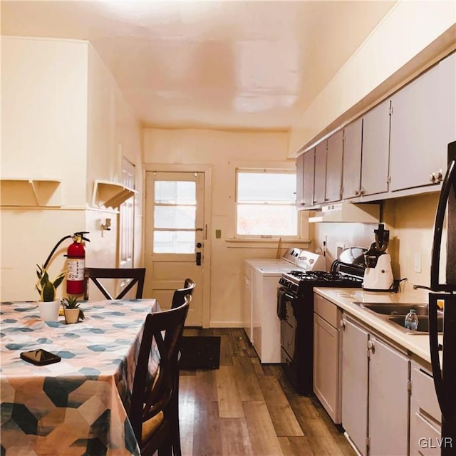 kitchen featuring sink and dark wood-type flooring