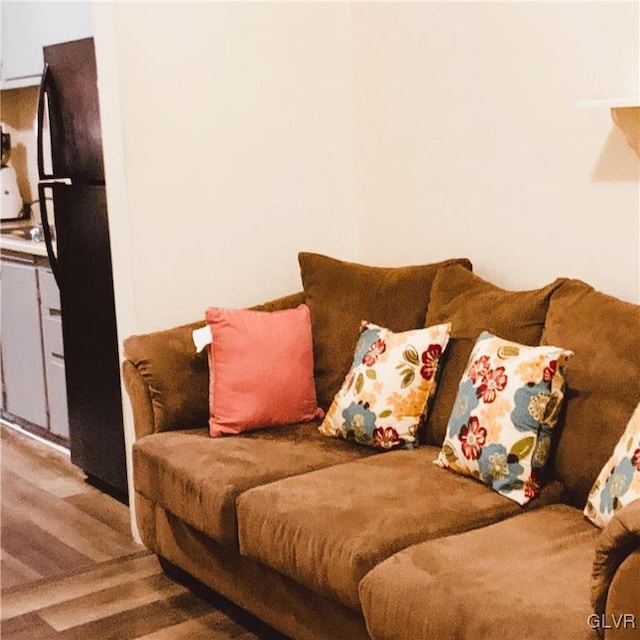 living room featuring light hardwood / wood-style flooring