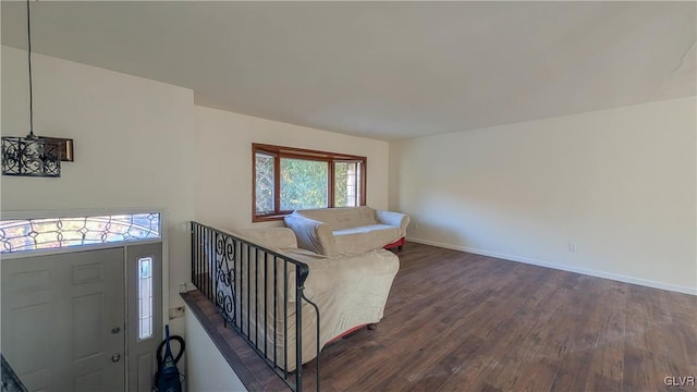 living room featuring dark hardwood / wood-style floors