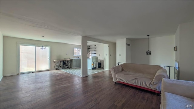 living room with wood-type flooring