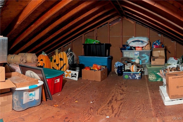 view of unfinished attic