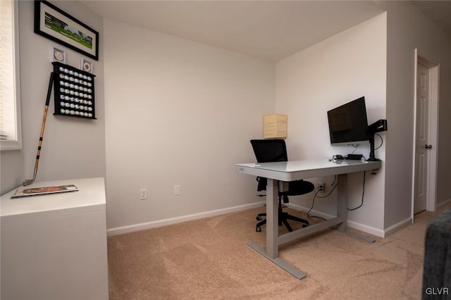 office space with light carpet