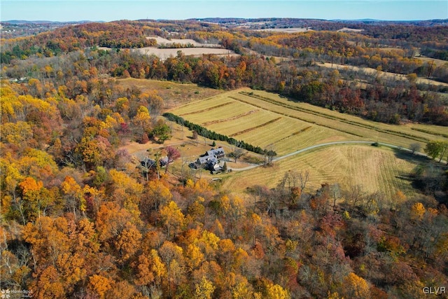 bird's eye view with a rural view