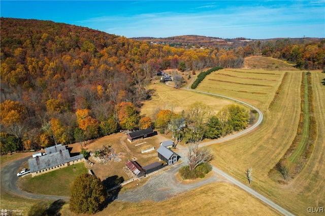 drone / aerial view featuring a rural view