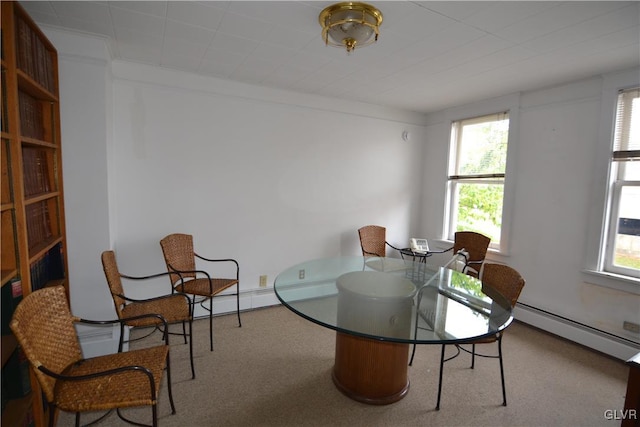 162 S Union St, Easton, PA 18042 - dining area featuring a baseboard radiator and carpet
