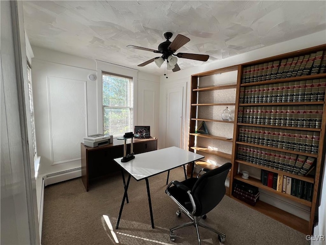 162 S Union St, Easton, PA 18042 - home office with ceiling fan and a baseboard radiator