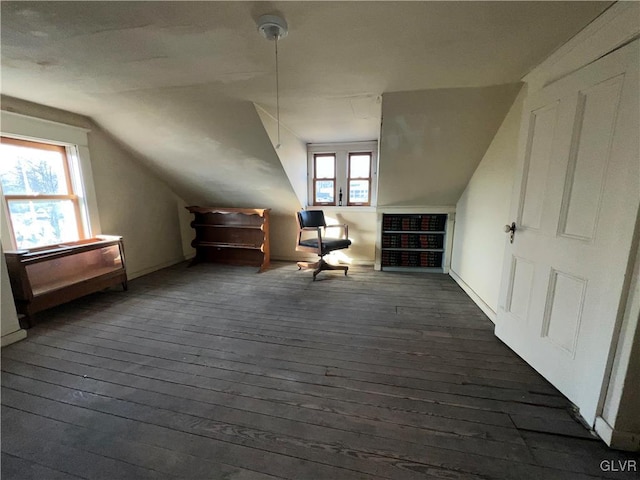 162 S Union St, Easton, PA 18042 - bonus room with vaulted ceiling, dark wood-style flooring, and healthy amount of natural light
