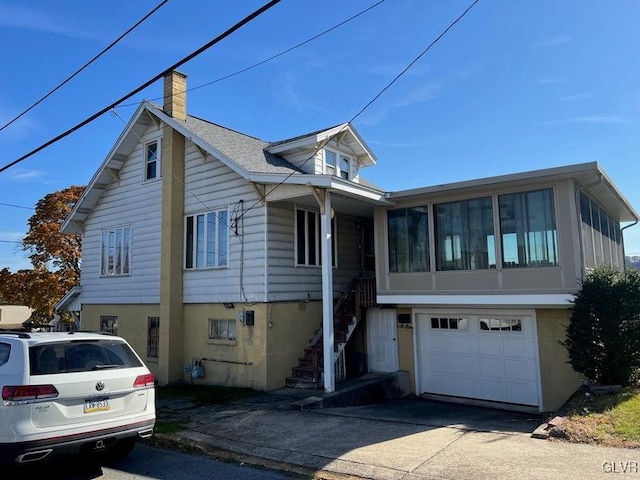 view of front of home featuring a garage