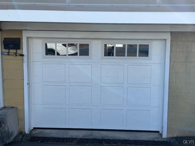 view of garage