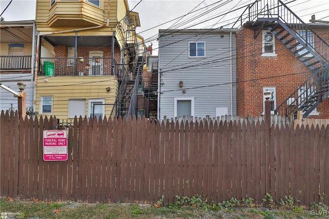 view of home's exterior featuring a balcony