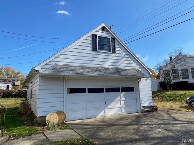 view of garage