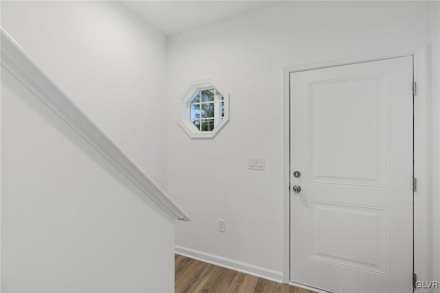 entrance foyer with hardwood / wood-style flooring