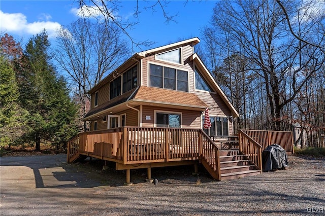 view of front of house featuring a deck