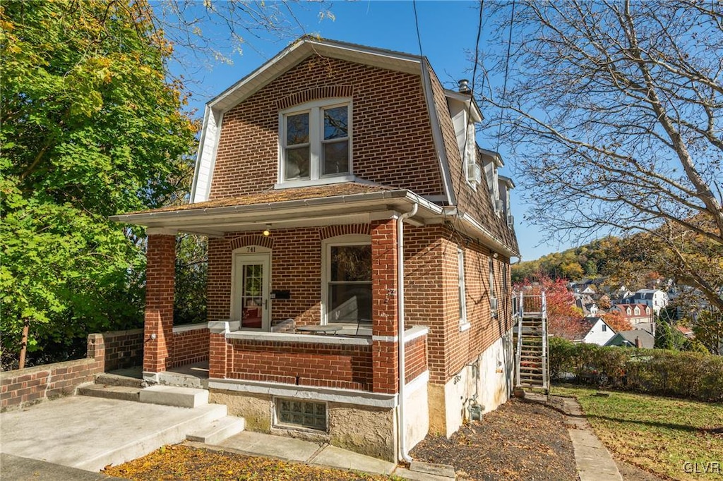 view of front property with a porch