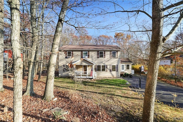 colonial house with a porch