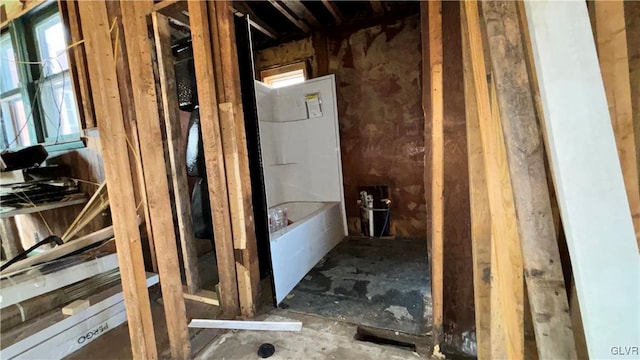 bathroom with a washtub