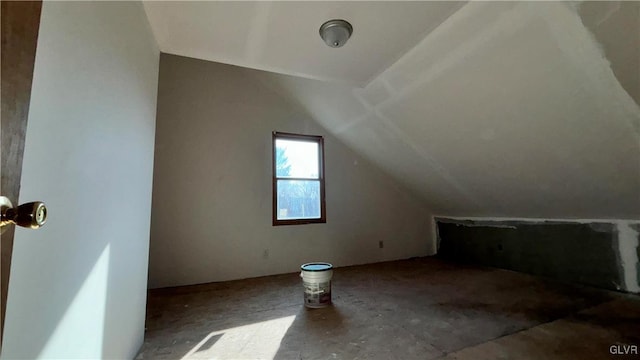 bonus room featuring lofted ceiling