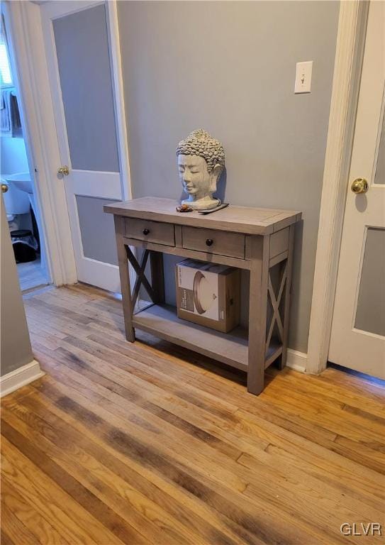 interior details with hardwood / wood-style floors