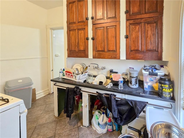 kitchen with tile patterned flooring