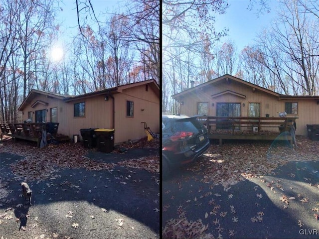 exterior space featuring a wooden deck