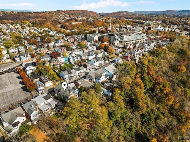 824 Wolf Ave, Easton, PA 18042 - aerial view of property's location featuring a mountain backdrop and nearby suburban area
