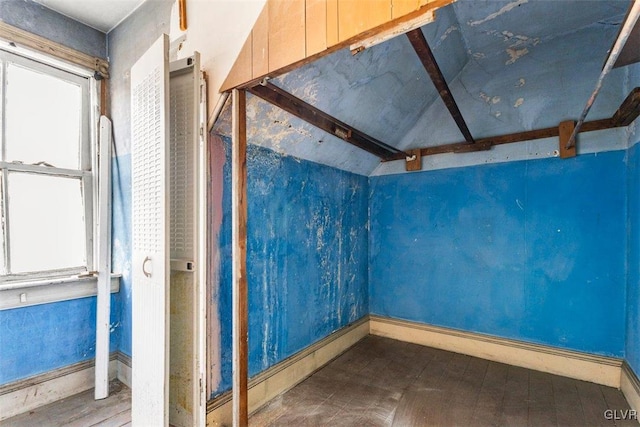 824 Wolf Ave, Easton, PA 18042 - bathroom with plenty of natural light, baseboards, and vaulted ceiling
